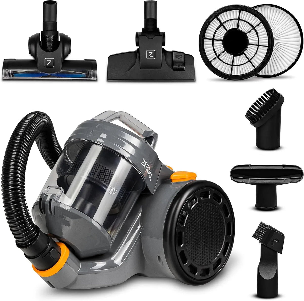 Aspirateur, 2 L, 899 W, noir, appareil électrique d'aspiration, Zeegma Zonder Base Jet aspirateur sans Sac