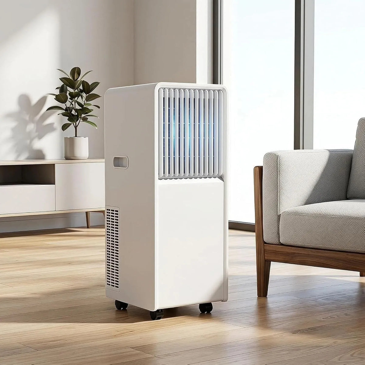 Climatiseur, minuteur, oscillation, silencieux, 14000 Btu, Anti-Humidité, Climatiseur Mobile 14000 BTU Puissant Silencieux avec Minuterie et Fonction