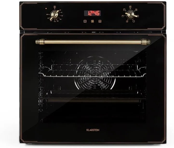 Klarstein Four électrique, 70 L, 2200 W, 50 à 250 °C, encastrable, pose libre, gril, noir, convection, chaleur voûte, sole, indépendant, CEE A