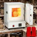 Four électrique, 2000 W, 2 zones de température, Chauffage 4 Côtés, Température 1150°C, Four à Poterie Électrique 2000W, Verre & Fusion de Métaux