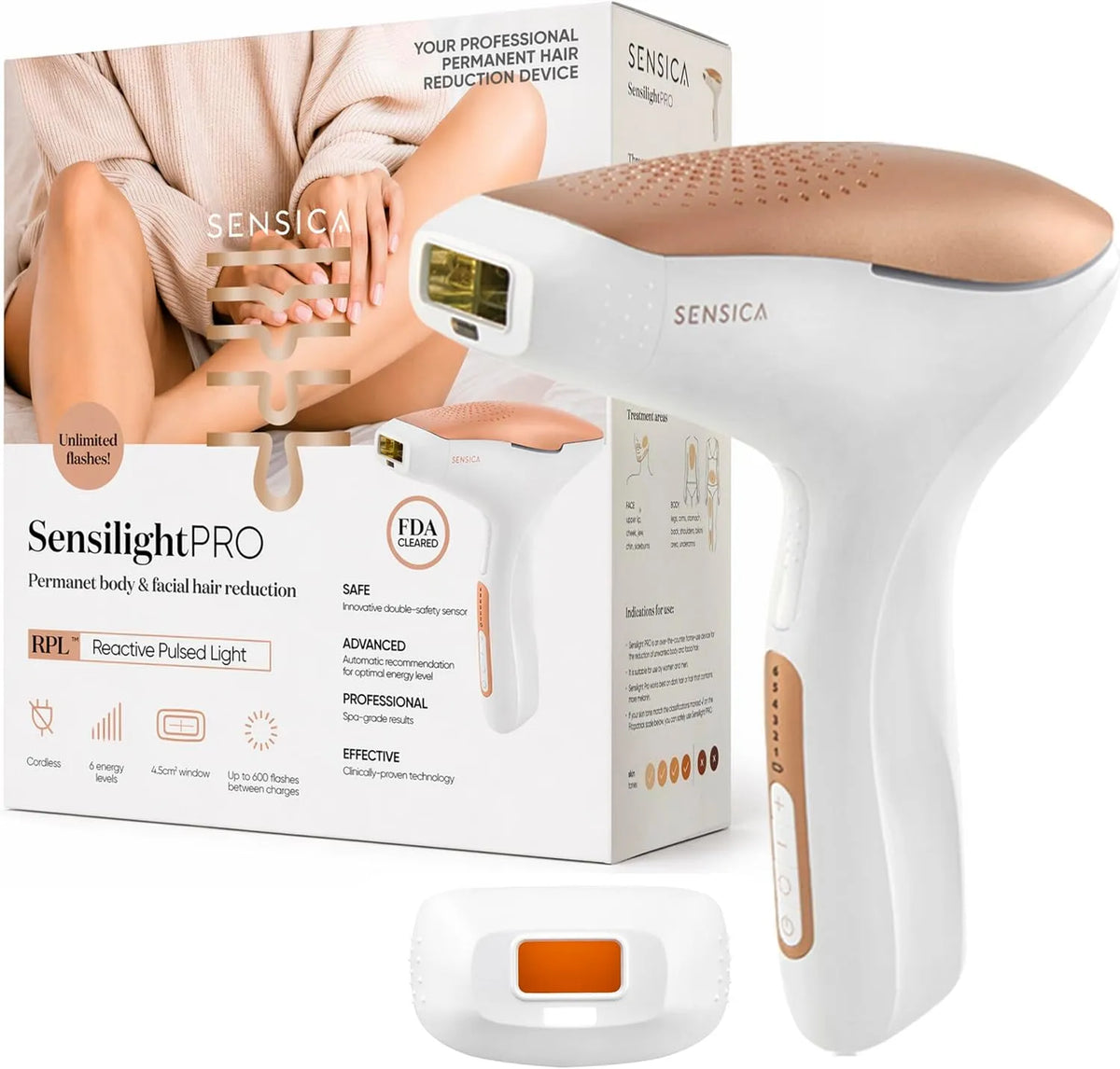appareil d'épilation électrique pour femme, Épilateur, 6 Niveaux, sans fil, pour Femme & Homme