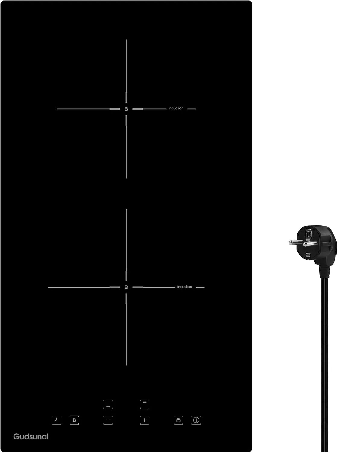 Ustensile de cuisson, 2 foyers, 3600 W, encastrable, Boost, minuteur, verrouillage, 9 Niveaux de Puissance, Chauffage à Basse Puissance, Arrêt Auto