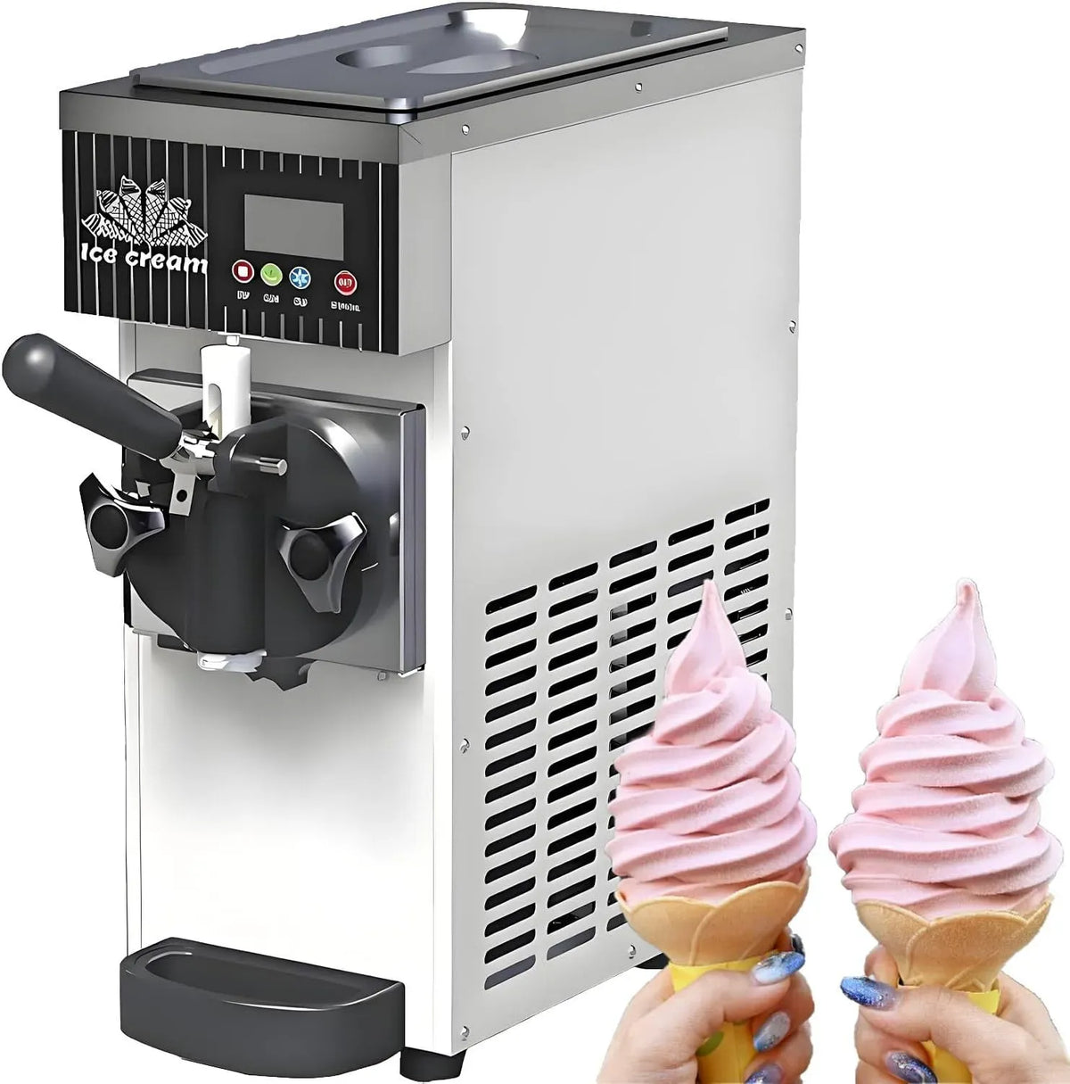 Machine à Glace, machine à glace et sorbet, 5 kg, écran LCD, professionnel, blanc