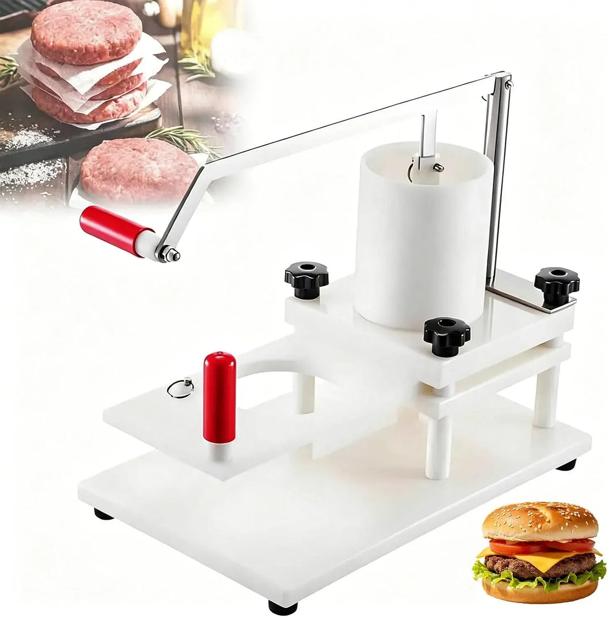 Machine à hamburger, Machine de formage, Presse, professionnel, acier inoxydable, pour cuisine rapide et